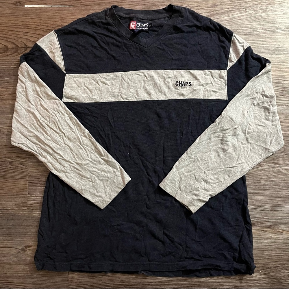 Ralph Lauren Black and Cream Long Sleeve Shirt